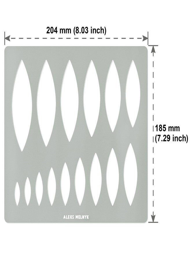 Aleks Melnyk No.204 Metal Ellipse Template, Stencil, Pointed Oval, Master, Art Tool, Isometric Drawing Template, Lapidary, Cabochons, Geometric Ruler, Jewelry Templates - Image 4