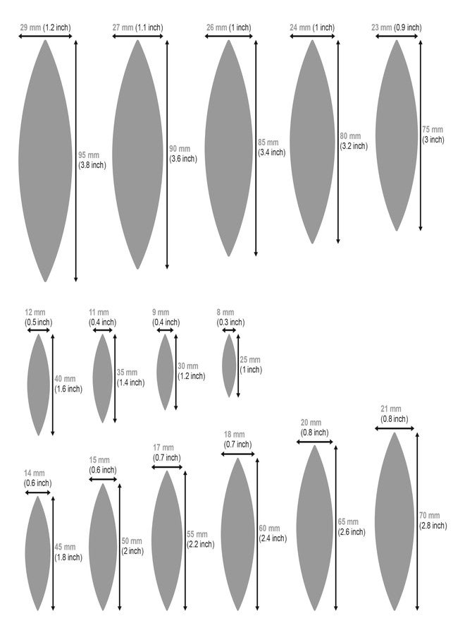 Aleks Melnyk No.204 Metal Ellipse Template, Stencil, Pointed Oval, Master, Art Tool, Isometric Drawing Template, Lapidary, Cabochons, Geometric Ruler, Jewelry Templates - Image 3