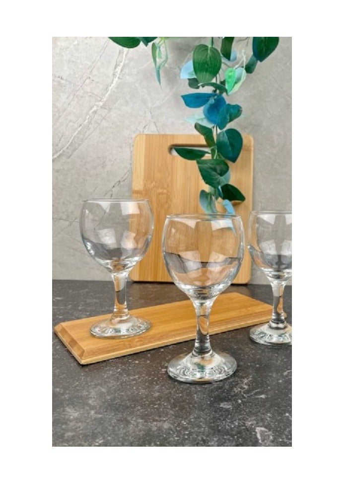 LAV 3 Pieces Misket Wine Glass, 170 Ml - Clear - Image 3