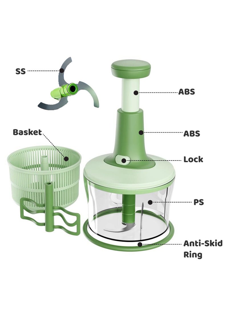 MOVE ON - 1.1 Litre 3 In 1 Push Chopper with Wash Basket - Image 1
