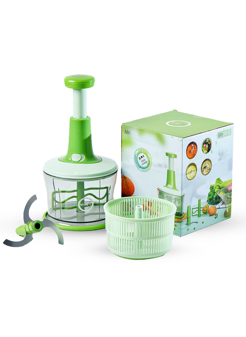 MOVE ON - 1.1 Litre 3 In 1 Push Chopper with Wash Basket - Image 1