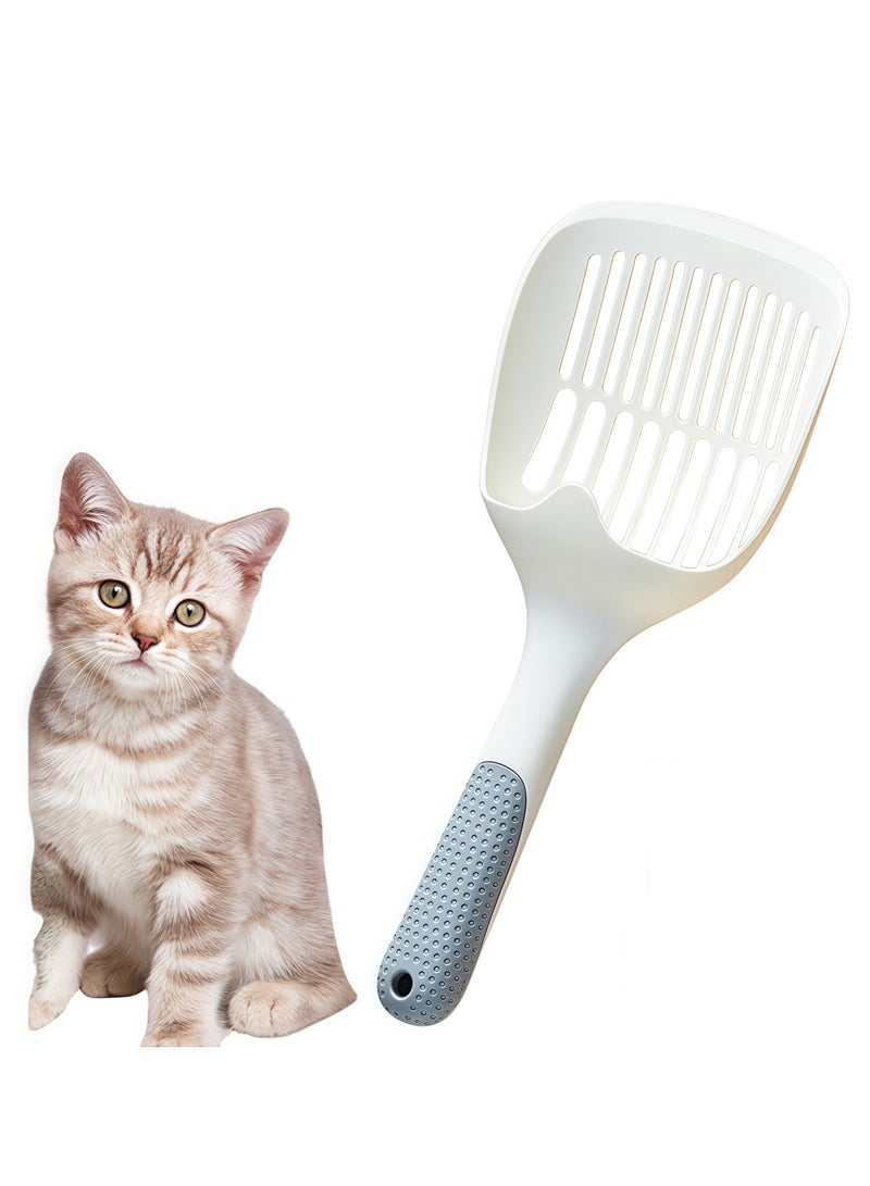 Generic Cat litter scoop stainless steel mesh scoop long handle deep scoop plastic cat litter scoop suitable for cat litter box kitten feces lifter 9mm hole ordinary cat litter scoop 29.5x12.8x3cm  - Image 1