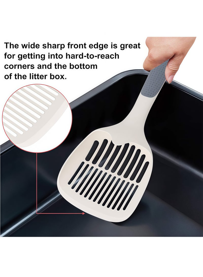 Generic Cat litter scoop stainless steel mesh scoop long handle deep scoop plastic cat litter scoop suitable for cat litter box kitten feces lifter 9mm hole ordinary cat litter scoop 29.5x12.8x3cm  - Image 3