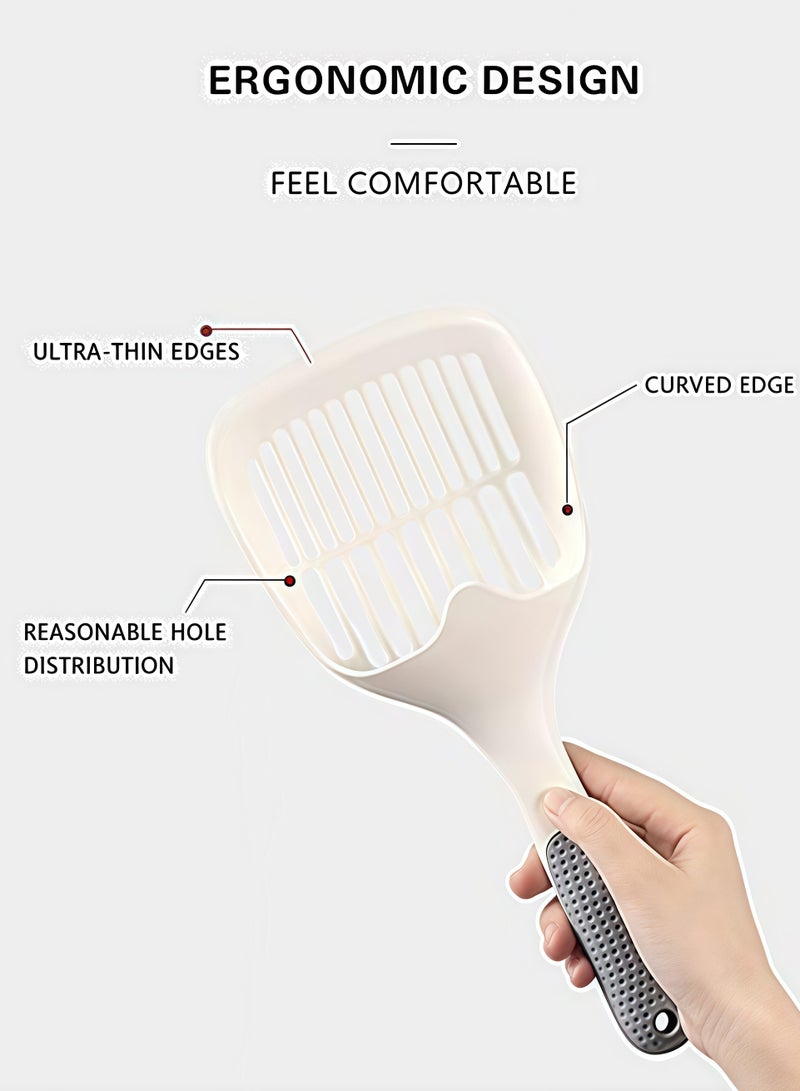 Generic Cat litter scoop stainless steel mesh scoop long handle deep scoop plastic cat litter scoop suitable for cat litter box kitten feces lifter 9mm hole ordinary cat litter scoop 29.5x12.8x3cm  - Image 5