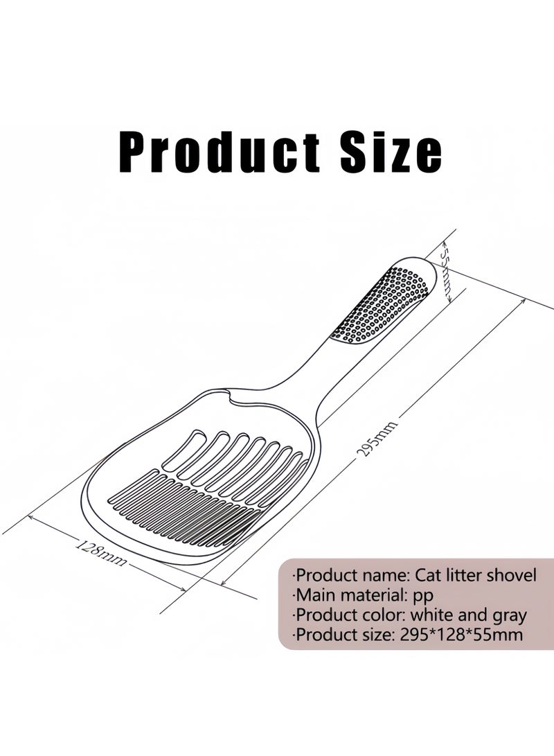 Cat litter scoop plastic mesh scoop long handle deep scoop plastic cat litter scoop suitable for cat litter box kitten feces scoop 9mm hole ordinary cat litter scoop 29.5x12.8x5.5cm - Image 2