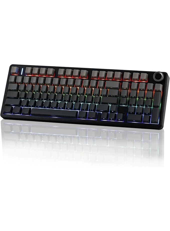 EPOMAKER X AULA F99 PRO Wireless Gaming Keyboard, Hot Swappable, 2.4GHz/Type-C/BT5.0 Custom Mechanical Keyboard with 8000mAh Battery, RGB Backlit (Black Gradient) - Image 1