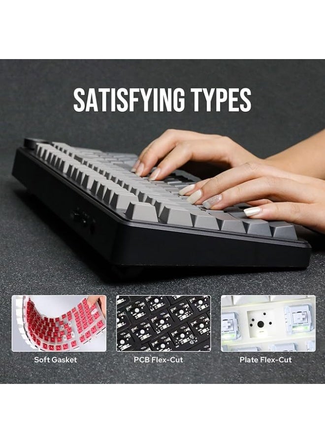 EPOMAKER X AULA F99 PRO Wireless Gaming Keyboard, Hot Swappable, 2.4GHz/Type-C/BT5.0 Custom Mechanical Keyboard with 8000mAh Battery, RGB Backlit (Black Gradient) - Image 2