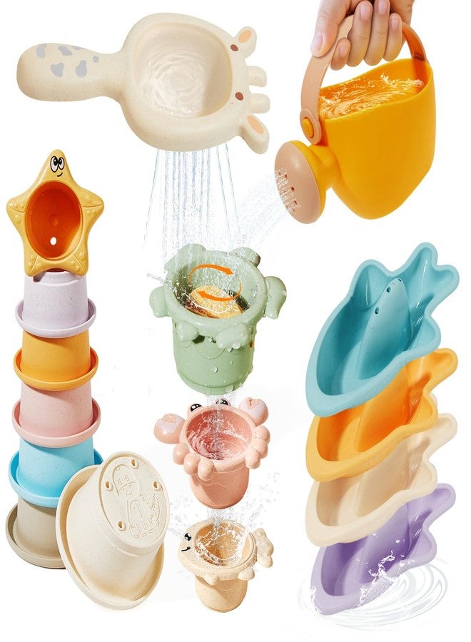 AMCHSURI Baby Bath Toys for Kids Ages 1-3, 16PCS Mold Free Bath Toys for Toddler 2-4 & Babies 6-12-18 Months Bath Cups Watering Can Montessori Bathtub Beach Pool Water Table Toys for 1+ Years Old - Image 1