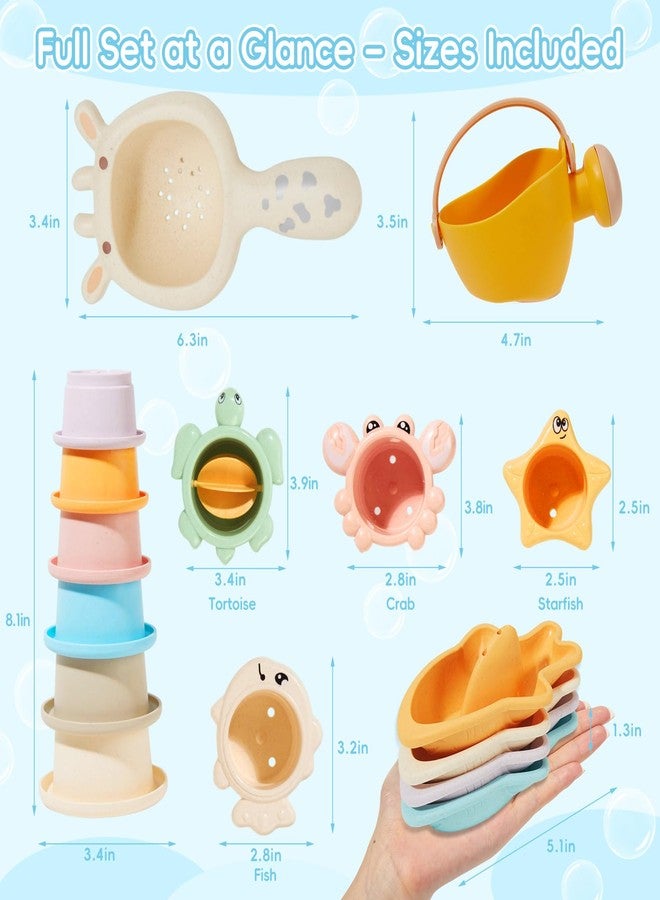AMCHSURI Baby Bath Toys for Kids Ages 1-3, 16PCS Mold Free Bath Toys for Toddler 2-4 & Babies 6-12-18 Months Bath Cups Watering Can Montessori Bathtub Beach Pool Water Table Toys for 1+ Years Old - Image 5