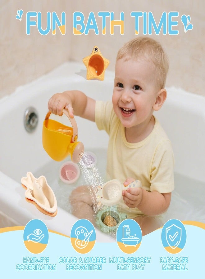 AMCHSURI Baby Bath Toys for Kids Ages 1-3, 16PCS Mold Free Bath Toys for Toddler 2-4 & Babies 6-12-18 Months Bath Cups Watering Can Montessori Bathtub Beach Pool Water Table Toys for 1+ Years Old - Image 2
