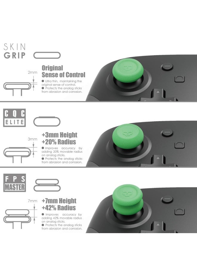 Skull & Co. Skin, CQC and FPS Thumb Grip Set Joystick Cap Analog Stick Cap for Nintendo Switch Pro Controller u0026 PS5 / PS4 / Slim/Pro Controller- Black, 3Pairs(6pcs) - Image 2