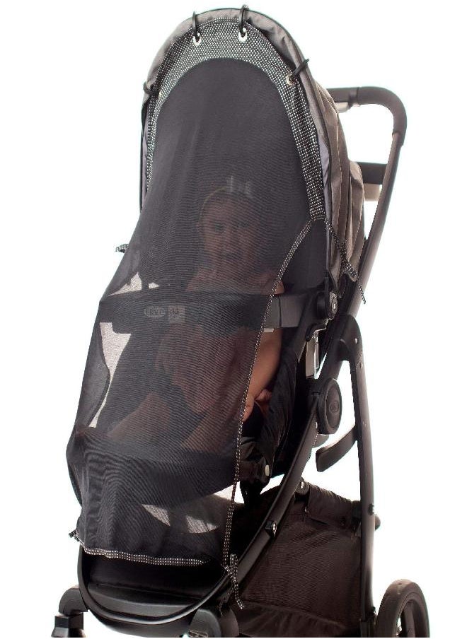 IntiMom - Sun Shade for Strollers (Large Original). Universal Adjustable SPF 30+ Sunshade with See Through. Your Baby Will The World and Will Be Protected. Stroller Sun Shade Extender by IntiMom - Image 1