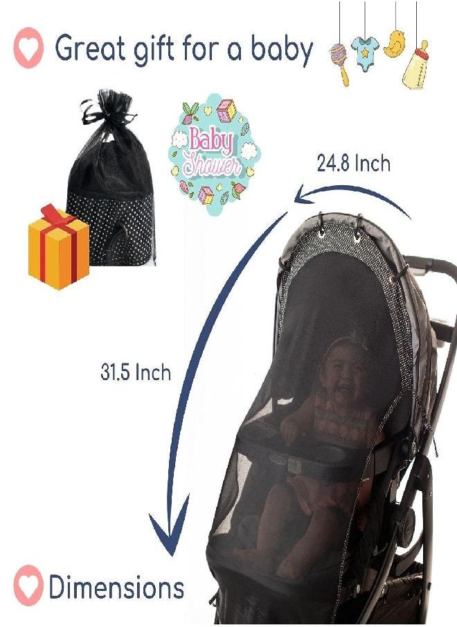 IntiMom - Sun Shade for Strollers (Large Original). Universal Adjustable SPF 30+ Sunshade with See Through. Your Baby Will The World and Will Be Protected. Stroller Sun Shade Extender by IntiMom - Image 1