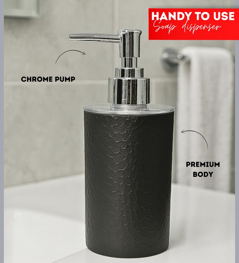 Emoh Roced Refillable Liquid Soap Dispenser – Unbreakable Plastic Pump Bottle for Handwash, Sanitizer, Lotion, or Shampoo | Reusable Bathroom & Kitchen Dispenser (250ml) (Black, Pack of 1) - Image 4