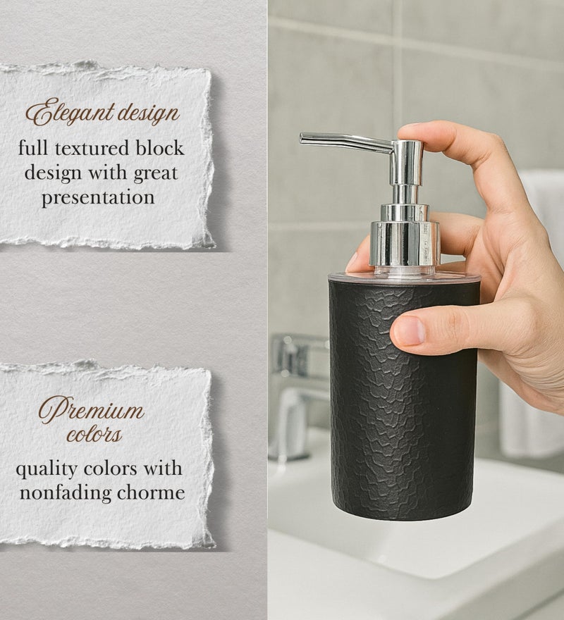 Emoh Roced Refillable Liquid Soap Dispenser – Unbreakable Plastic Pump Bottle for Handwash, Sanitizer, Lotion, or Shampoo | Reusable Bathroom & Kitchen Dispenser (250ml) (Black, Pack of 1) - Image 3