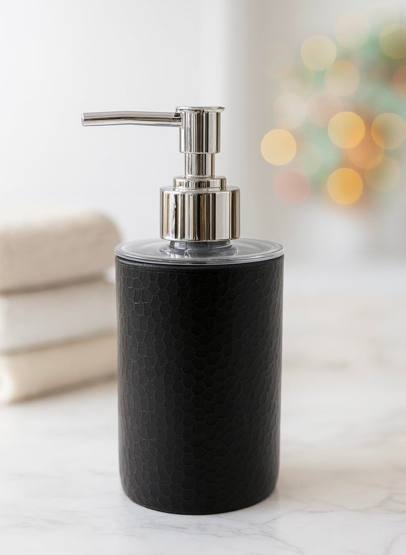 Emoh Roced Refillable Liquid Soap Dispenser – Unbreakable Plastic Pump Bottle for Handwash, Sanitizer, Lotion, or Shampoo | Reusable Bathroom & Kitchen Dispenser (250ml) (Black, Pack of 1) - Image 1