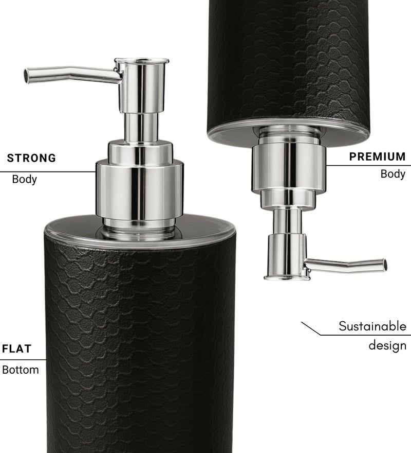 Emoh Roced Refillable Liquid Soap Dispenser – Unbreakable Plastic Pump Bottle for Handwash, Sanitizer, Lotion, or Shampoo | Reusable Bathroom & Kitchen Dispenser (250ml) (Black, Pack of 1) - Image 5