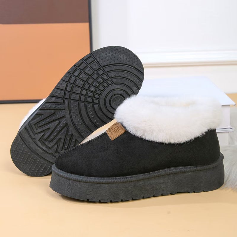Winter Velvet Short Snow Boots For Women, Thickeneded Warm Thick Soles, Heightening Snow Boots, Outer Wear Cotton Shoes, - Image 4