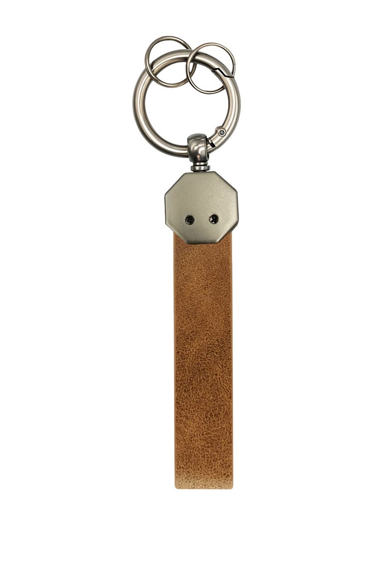 mazda Mazda Leather Keychain 12.5cm x 1.5cm with 360° Rotating Metal Ring, Double Screw Fixing, Durable Brown Leather Strap, Portable Spring Ring, Key Holder for Car, House Keys, and Accessories, Stylish Key Organizer with Mazda Logo  - Image 2