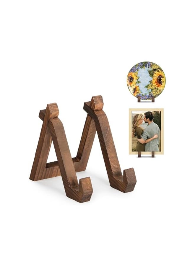 The Bros - Plate Display Stand, Cookbook Stand for Kitchen, 6-Inch Wood Plate Holder, Decorative Table Top Easels for Display, for Displaying Decorative Picture Frames, Dishes, Photos, Plaques, Platters - Image 1