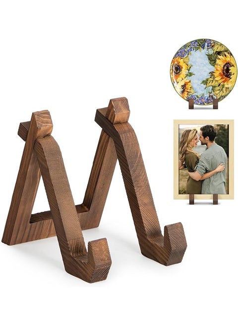 Plate Display Stand, Cookbook Stand for Kitchen, 6-Inch Wood Plate Holder, Decorative Table Top Easels for Display, for Displaying Decorative Picture Frames, Dishes, Photos, Plaques, Platters