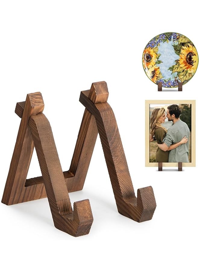 The Bros - Plate Display Stand, Cookbook Stand for Kitchen, 6-Inch Wood Plate Holder, Decorative Table Top Easels for Display, for Displaying Decorative Picture Frames, Dishes, Photos, Plaques, Platters - Image 1