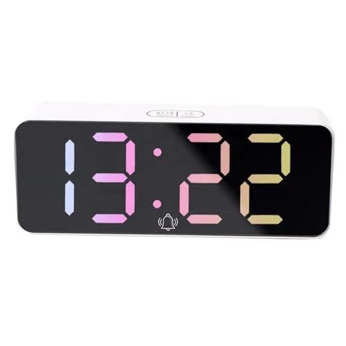 DAYANIDHI Digital Alarm Clock, RGB Color Display, Night Light Dimmer, USB Ports, Super Loud Alarm for Heavy Sleepers, Table Clock (RGB Colour) - Image 1