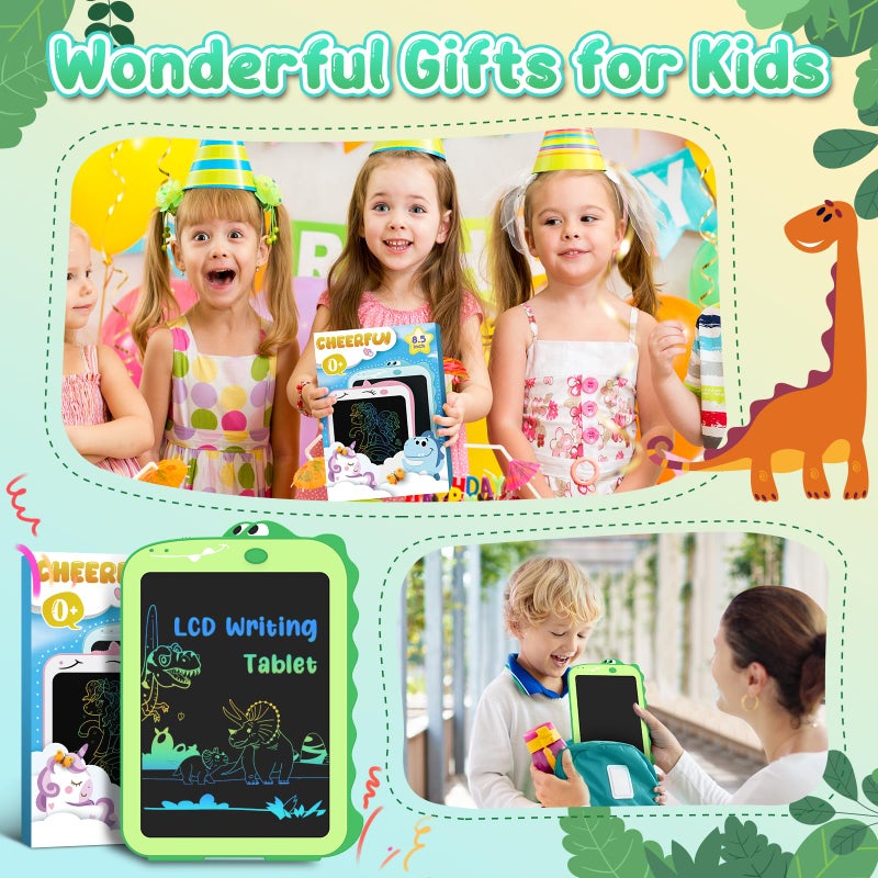 CHEERFUN هدايا عيد الفصح للأطفال لوح كتابة LCD للأطفال ألعاب 8.5" ألعاب تعليمية للأطفال لوح رسم ألعاب ديناصور للأطفال من 3 إلى 7 سنوات أفكار هدايا عيد الميلاد لوح رسم مضيء - Image 3
