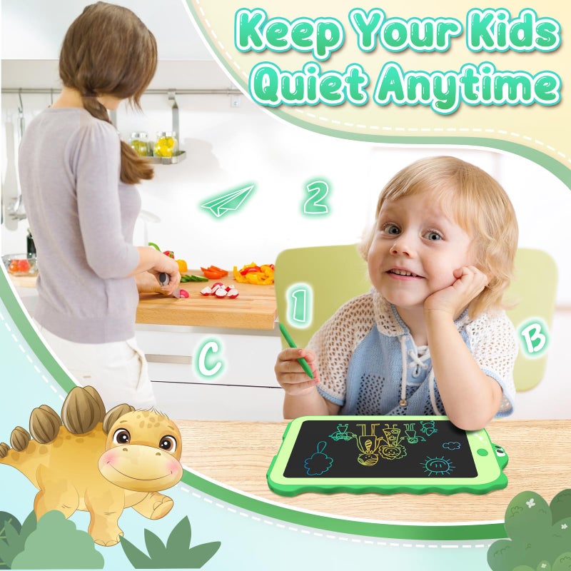 CHEERFUN هدايا عيد الفصح للأطفال لوح كتابة LCD للأطفال ألعاب 8.5" ألعاب تعليمية للأطفال لوح رسم ألعاب ديناصور للأطفال من 3 إلى 7 سنوات أفكار هدايا عيد الميلاد لوح رسم مضيء - Image 5