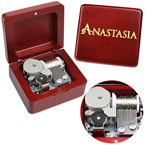 Sinzyo Anastasia-Once Upon a December Music Box Vintage Musical Boxs Gift for Birthday Valentine's Day Christmas Day(Wine Red Box) - Image 1