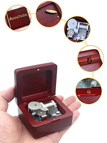 Sinzyo Anastasia-Once Upon a December Music Box Vintage Musical Boxs Gift for Birthday Valentine's Day Christmas Day(Wine Red Box) - Image 2