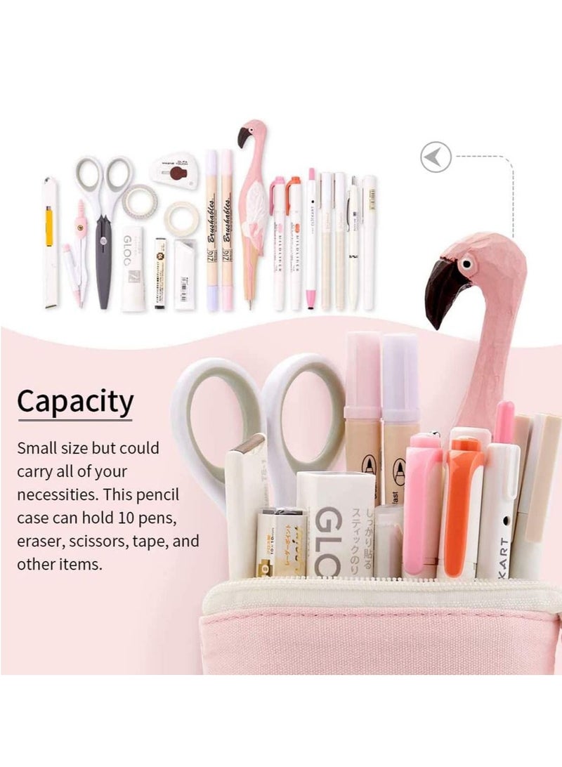 Boy's Girl's Canvas Cartoon Cat Telescopic Stand Pencil Case