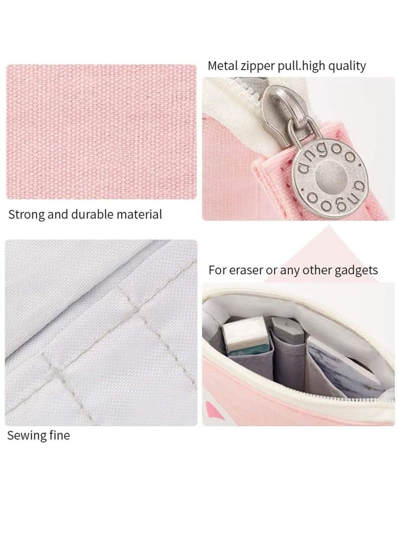 Boy's Girl's Canvas Cartoon Cat Telescopic Stand Pencil Case