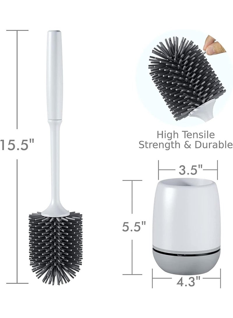 Toilet Brush, Toilet Bowl Brush and Holder, Toilet Cleaner Brush for Bathroom,Floor Standing & Wall Mounted Toilet Scrubber Without Drilling - Image 3