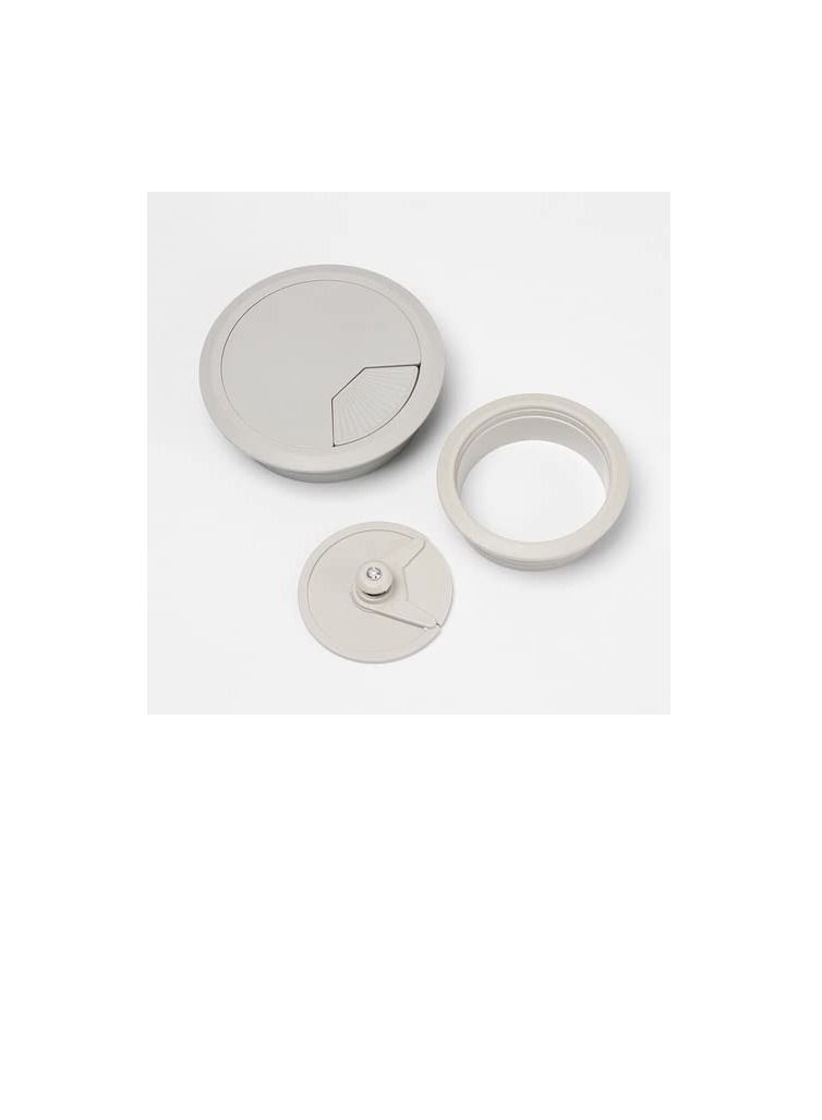 Robustline Plastic Grommet Computer Cable Tidy Desk Table PC Outlet Wire Cover Pack Of 3 (80MM, White) (80MM, Brown) - Image 2