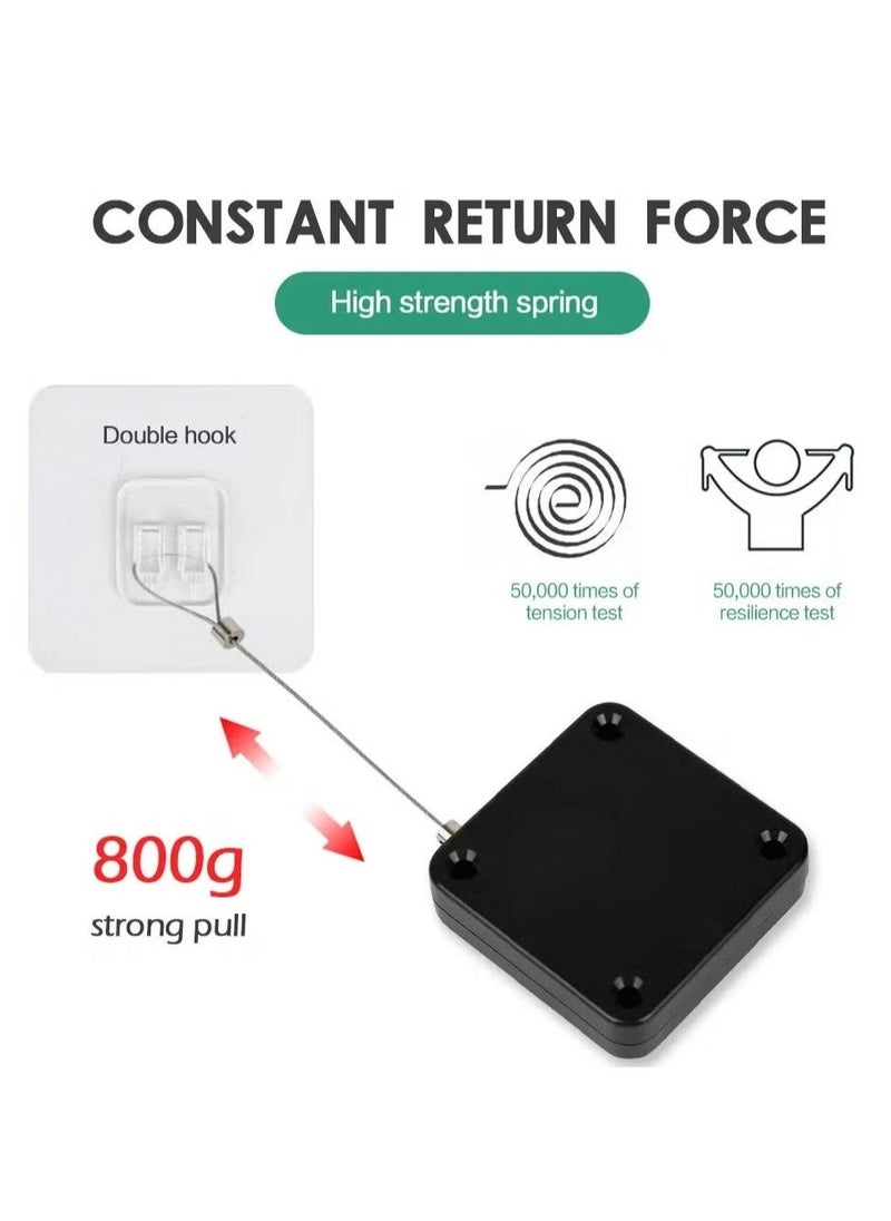 2 Pack Automatic Sensor Door Closer Punch-free Adjustable Surface Door Stopper Automatically Close Door Bracket Closer telescopic door device wooden door closed sliding door wire pull rope Home Impr - Image 2