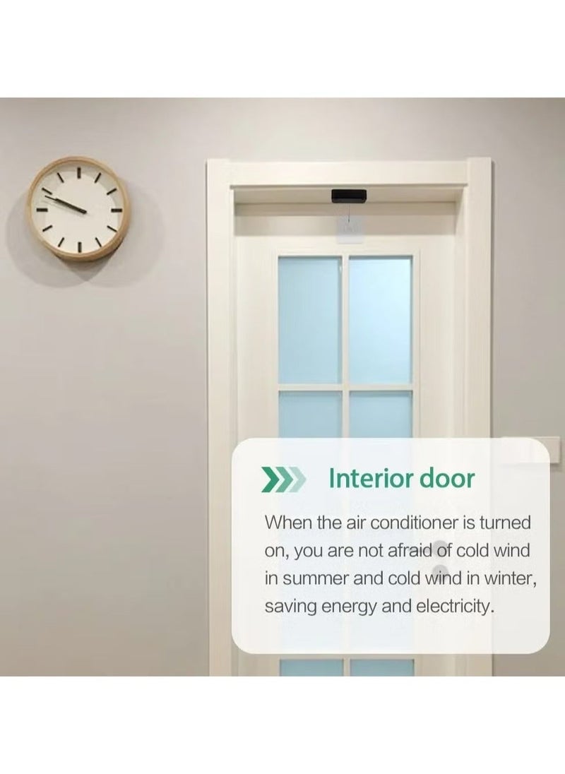 2 Pack Automatic Sensor Door Closer Punch-free Adjustable Surface Door Stopper Automatically Close Door Bracket Closer telescopic door device wooden door closed sliding door wire pull rope Home Impr - Image 5