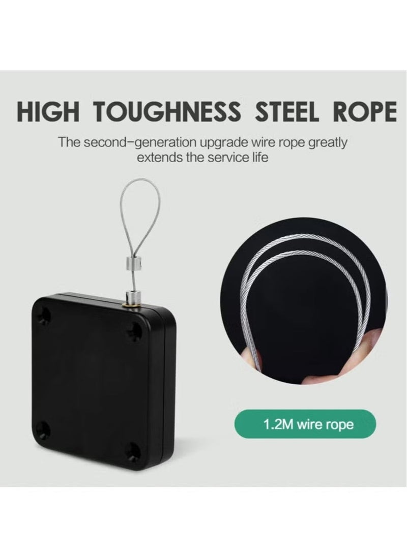 2 Pack Automatic Sensor Door Closer Punch-free Adjustable Surface Door Stopper Automatically Close Door Bracket Closer telescopic door device wooden door closed sliding door wire pull rope Home Impr - Image 4