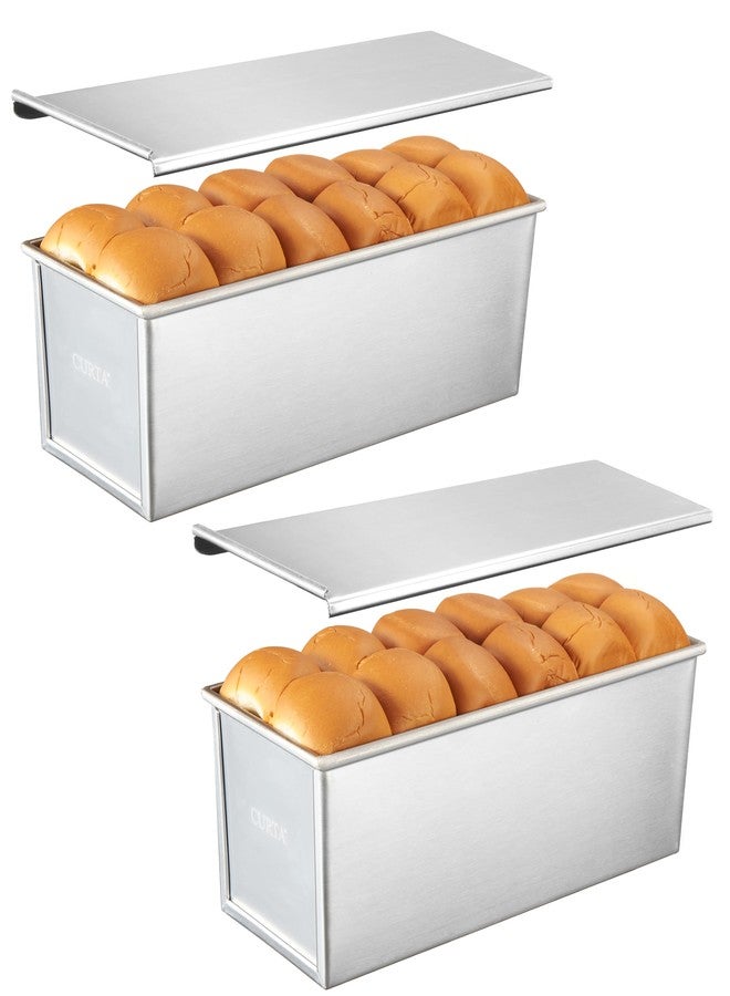 CURTA 2 Pack Pullman Loaf Pan with Lid, 2.2 lb 13x5 Inch Nonstick Aluminum Alloy Pullman Loaf pan, Bread Loaf pan with Lid for Homemade Sandwich Bread - Image 1