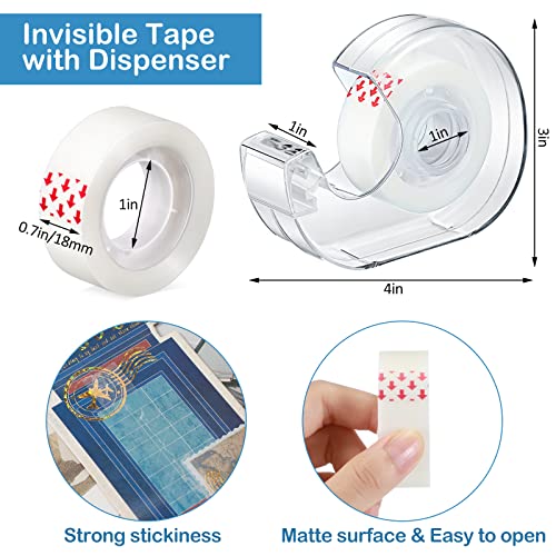 Yahenda 32 Pcs Invisible Tape and Refillable Dispensers Bulk 0.7 x 985 Inches Transparent Tape Refills Desk Dispenser for Office Home School - Image 2