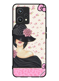 Protective Case Cover For Realme 9 Pro Plus Hat Girl & Eiffel Tower