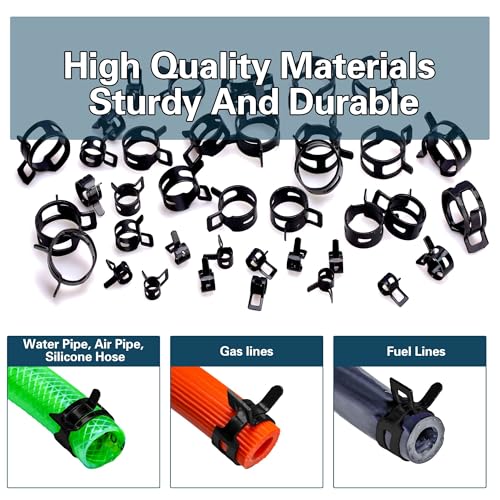 AskWay Spring Pipe Clamps340PCS, With Spring Pipe Clamp Tools, 12 Sizes 6-22mm Spring Hose Clamps, Used To Fix Hose Interfaces In Automotive, Marine, Gardening, Industrial Applications - Image 4