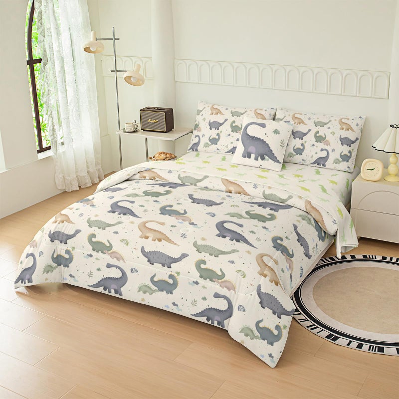 Bodhi for Love Boys Dinosaur Bedding Sets Twin,Twin Bedding Sets for Boys Super Soft Microfiber All Season Kids Dino Comforter Twin 6 Piece - Image 5