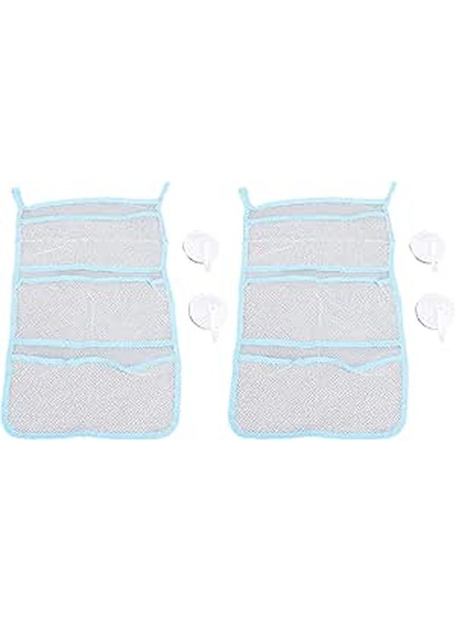 Mesh Hanging Storage Bag For Bathroom With Multi Pockets And Suction Cup - Image 1