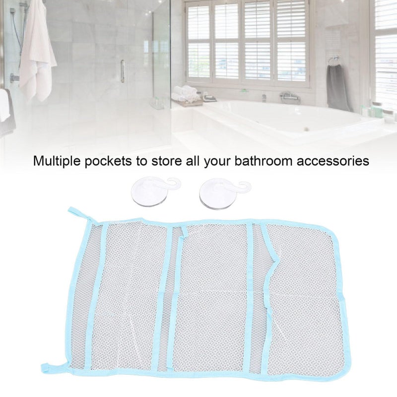 Mesh Hanging Storage Bag For Bathroom With Multi Pockets And Suction Cup - Image 5