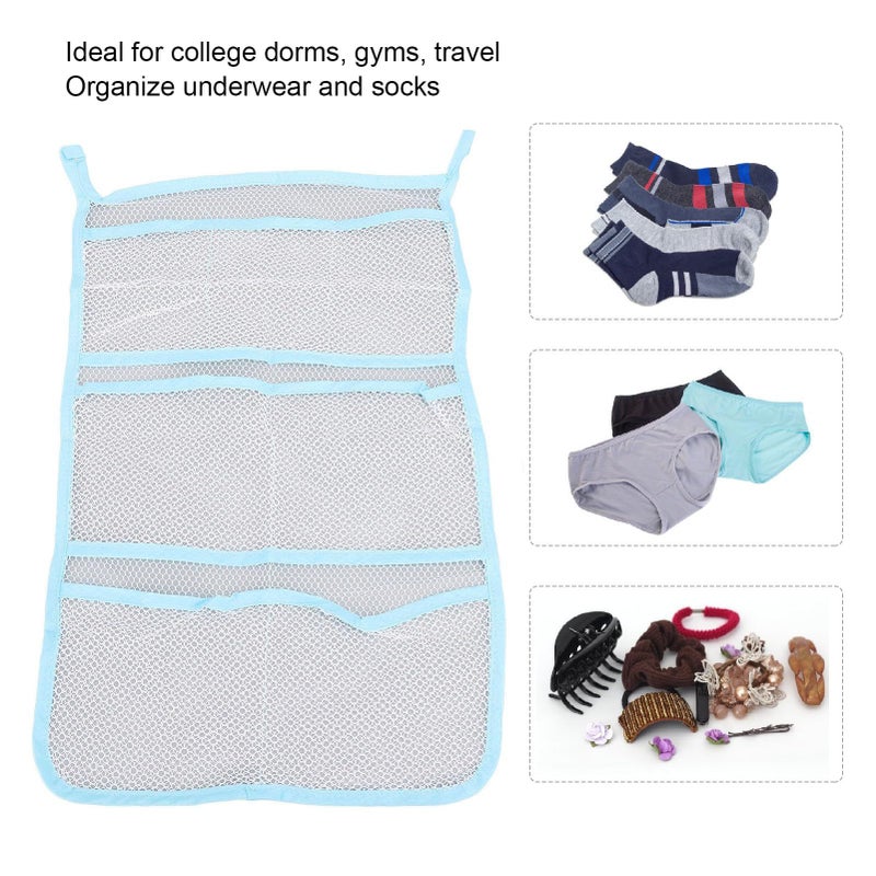 Mesh Hanging Storage Bag For Bathroom With Multi Pockets And Suction Cup - Image 4