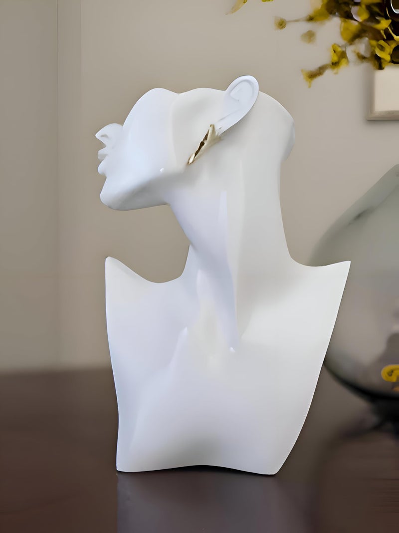 Sturdy Resin Jewelry Bust - Compact, high-quality stand for necklace display at trade fairs, boutiques, and exhibitions with secure base and smooth finish. (L) - Image 1