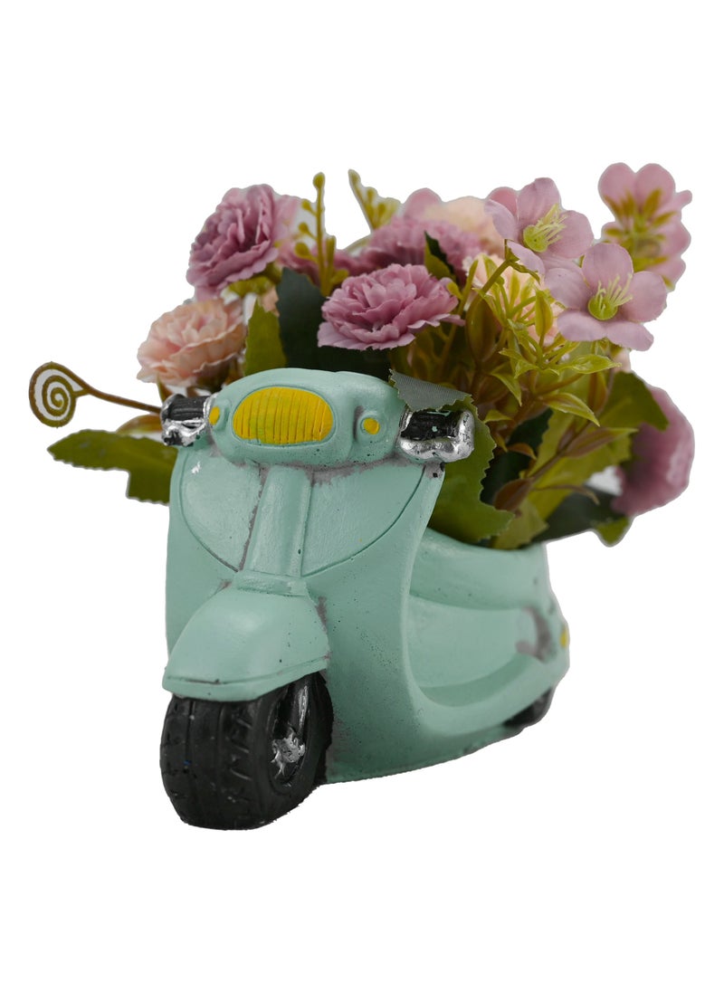 Generic Ceramic Bike With Flowers, Summer Decoration Ideas, Small Floral Antiques For Home Décor, Ceramic Antique For Coffee Table Décor, Artificial Flowers For Home Wedding Party Special Event Decorations  - Image 1