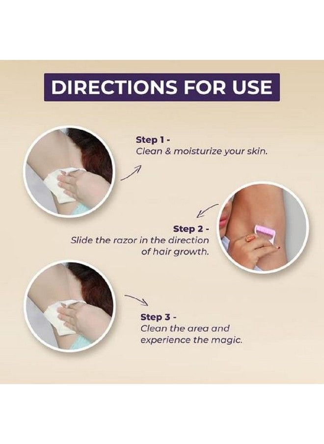 AR Underarm Razor For Women ; For Instant Hair Removal ; Easy To Use Disposable And Washable ; Platinum Coated Water Resistant Blades  - Image 4