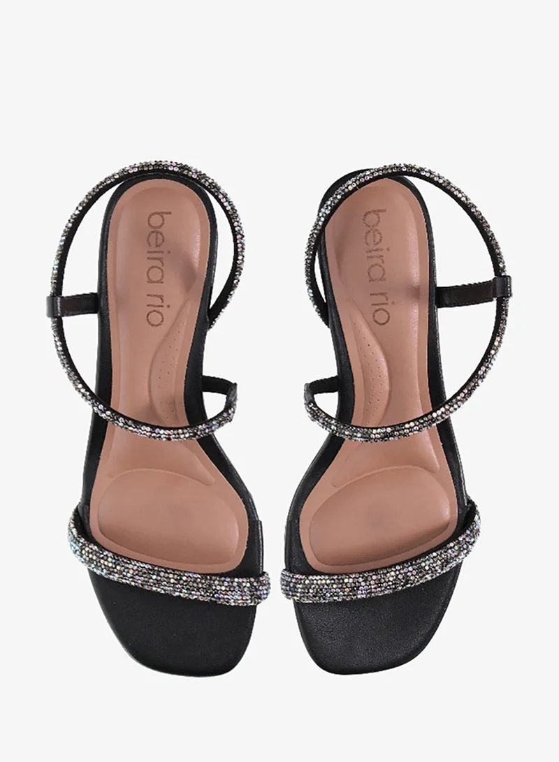 Beira Rio Black Heels Sandal for Women – Stylish Ladies Heel Sandals & Sling Back Heels for Girls for Women | Best Price UAE